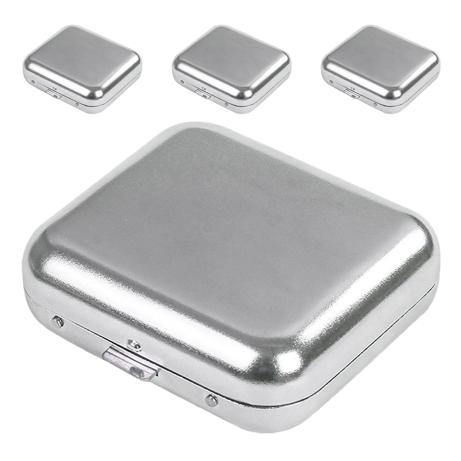 Cendrier portable Healvian anti-cendres volatiles : lot de 4 mini inox avec couvercle