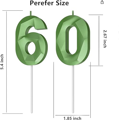 Miniatura 264 de Velas de cumpleaños con número (4 velas rojas) 3D con forma de diamante número Happy Birthday Cake Velas para fiesta de cumpleaños, boda, decoración