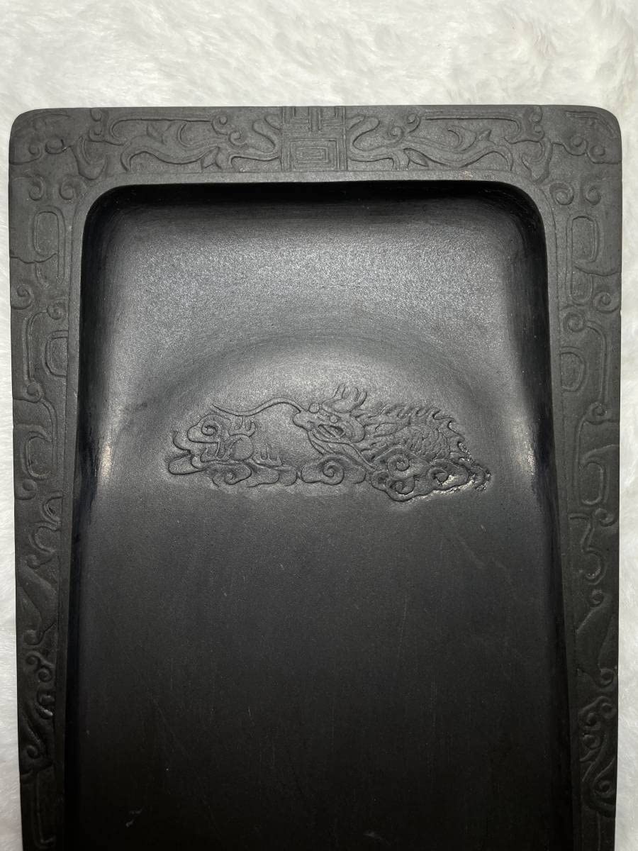 Amazon.co.jp: 硯石 歙州硯 門字硯 龍の彫刻 箱付き 書道具 文房具