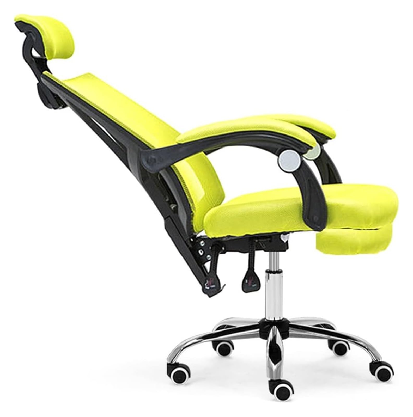 Krzesło biurowe z podnóżkiem, ergonomiczne krzesło biurowe z siatki, podparcie lędźwiowe, krzesło komputerowe z regulowanym zagłówkiem, obrotowy fotel roboczy, regulowany fotel