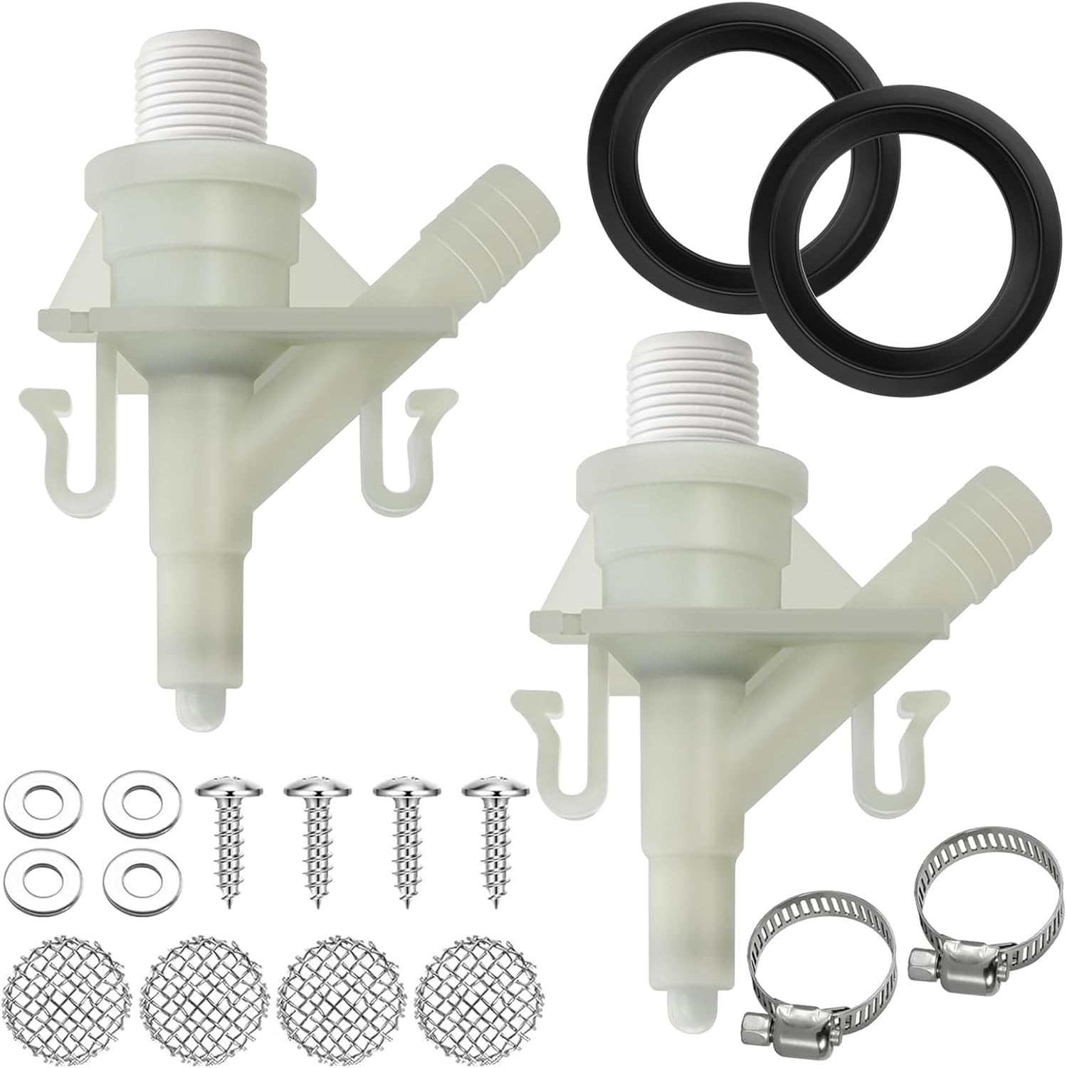 2 Set 385311641 Upgraded RV Water Valve Kit, Fits for Sealand Dometic Toilets 300, 301 310, 311, 320, 321 Series Pedal-flush Toilet, Camper Trailer Toilet Pedal flush Toilets with Flush Ball Seal