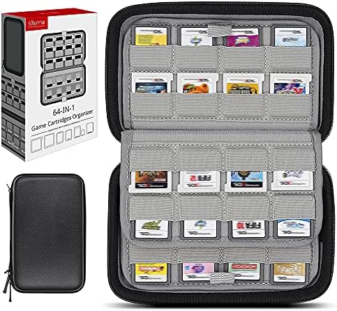 Sisma 64 Game Card Holder Storage Case for 3DS 2DS DS Game Cartridges - Black