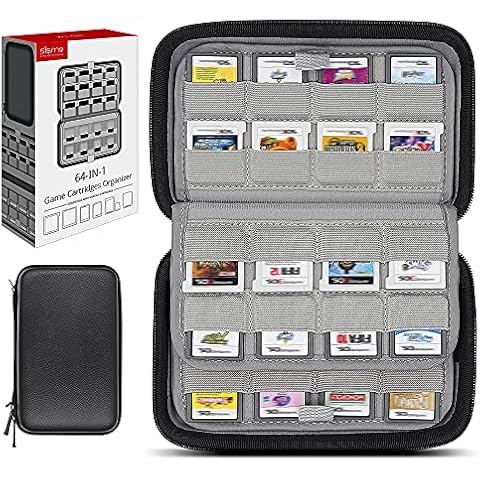sisma 64 DS 3DS Switch Game Case Compatible with Nintendo Game Cartridges,Game Cards Holder Organizer Home Storage Travel Safekeeping Carrying Case Cover