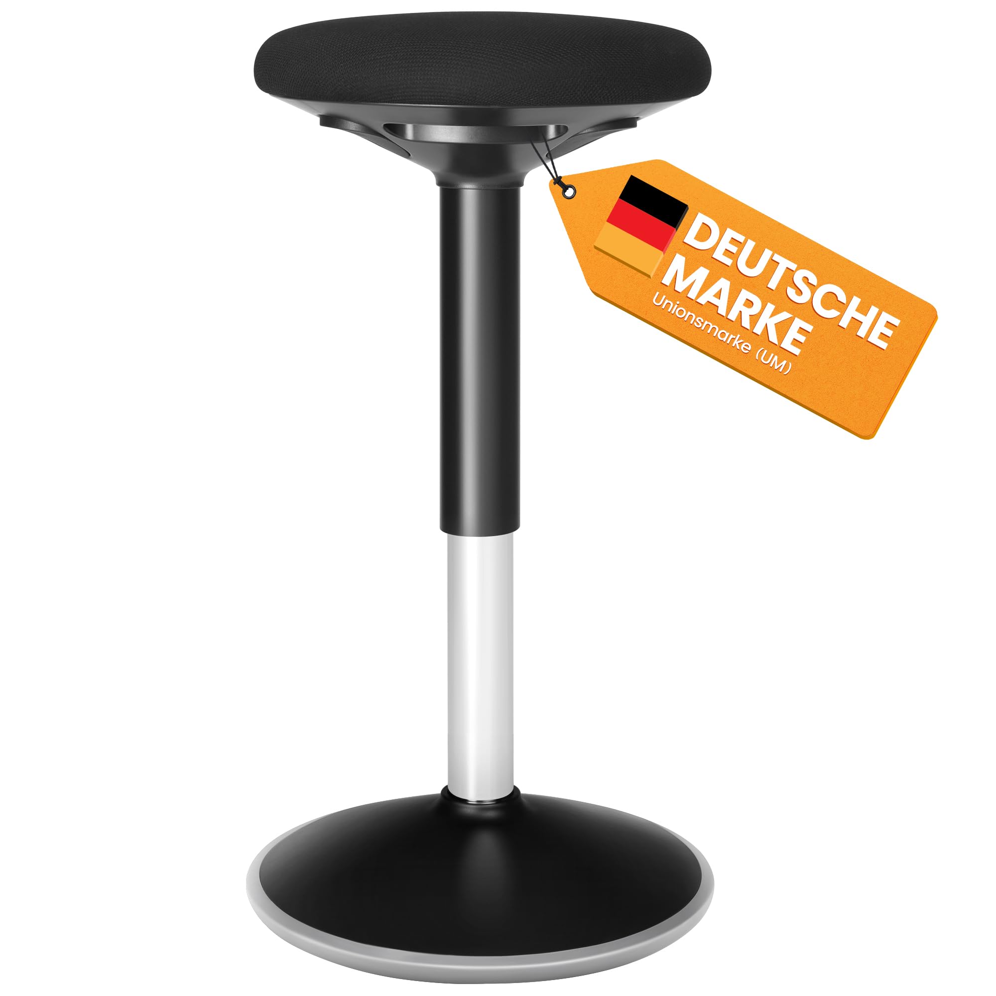 SONGMICS Dynamischer Sitzhocker – 360° drehbar, höhenverstellbar 56-81 cm, 7 cm Schaumstoff, atmungsaktiver Bezug