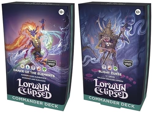 M T G ���[�E�B���̍��� �����҃f�b�L �G�������^���̕��x �͋��̎� �p��� 2��Z�b�g Lorwyn Eclipsed Commander Deck Dance of the Elements Blight curse