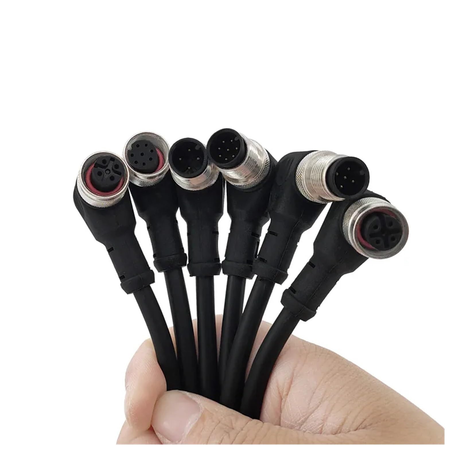 1 sztuka M12 kabel przyłączeniowy czujnika, jednobiegunowy, wodoszczelny, wtyczka i gniazdo, 4-, 5- i 8-biegunowy + przewód PCW 2 m (żeński INSERT-4P, kąt)