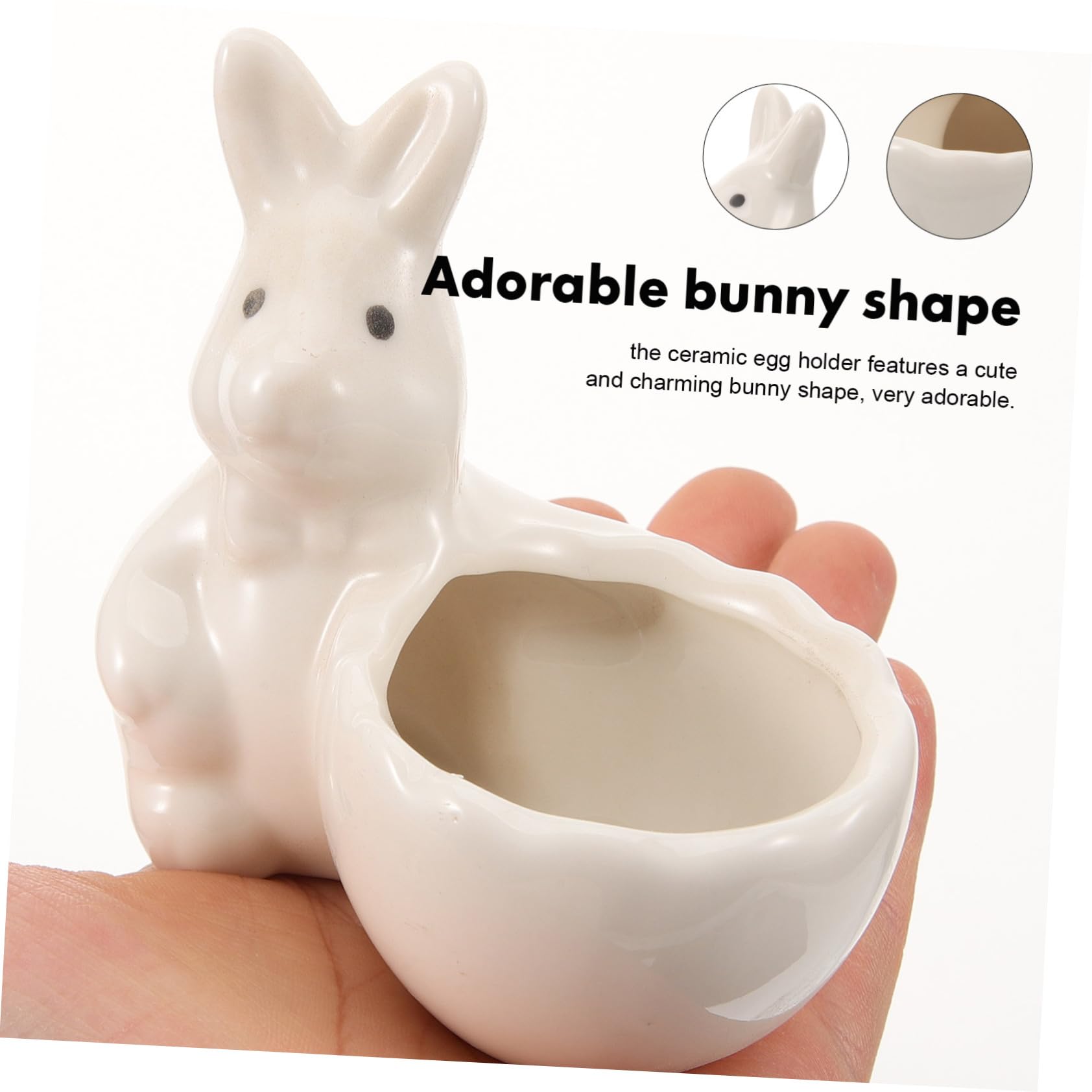 Amazon.co.jp: Mikinona セラミック製ウサギ型エッグカップ と 卵保存