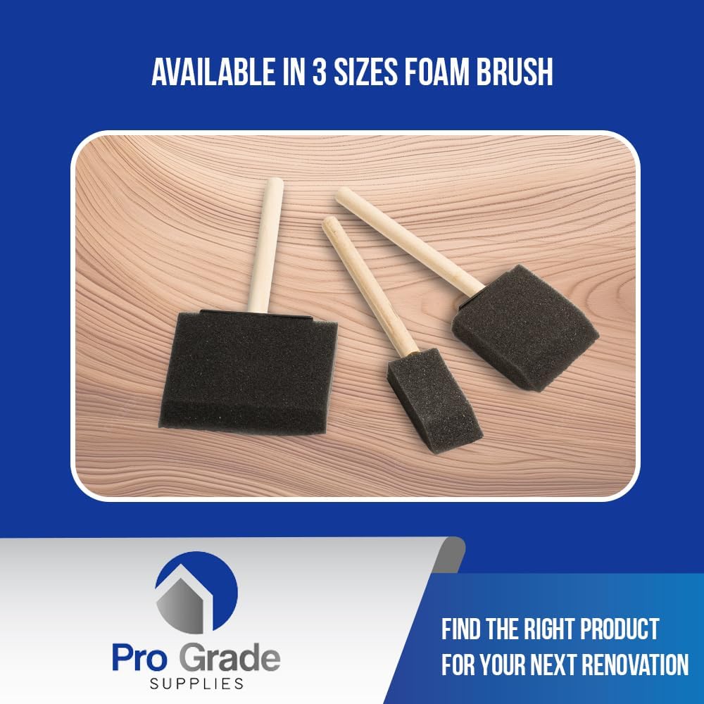 Pro Grade - Foam Brushes - 2 Inch - 48 Piece Poly Foam Brush Set (Pack of 2)
