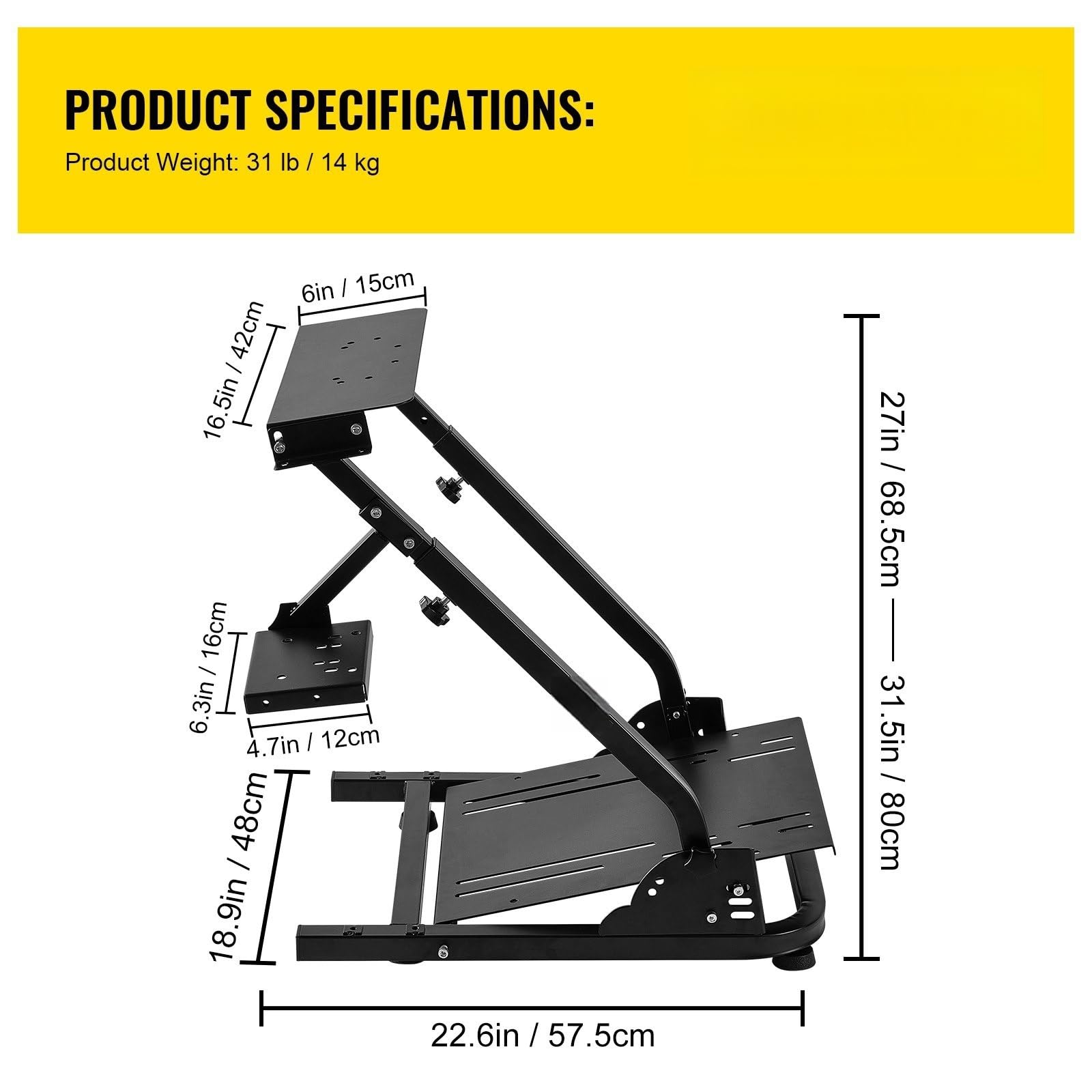ZHIMAI Suport De Volant De Cockpit De Simulateur De Course Pour G25, G27, G29, G920 Racing Simulator Cockpit Video Game Accessories, Shifter Wheel Pedals Not Included