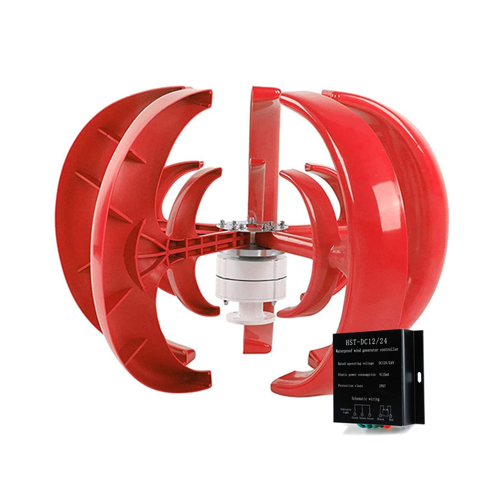 Wysokowydajny generator wiatrowy o osi pionowej FJYAWEN 3000 W do użytku domowego, 12 V/24 V, 5 łopatek, bardzo niski poziom hałasu z kontrolerem do użytku domowego