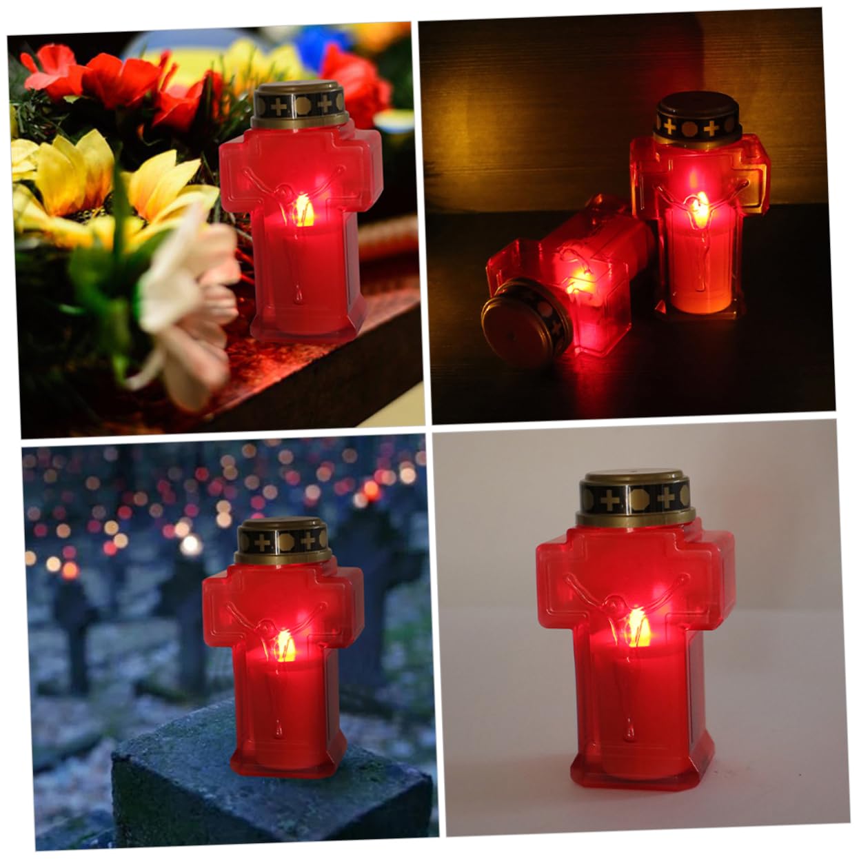 Hemobllo 12stücke Flammenlose Grablichter Für Garten Elektronische Kerzen Für Gedenkfeiern Im Freien Dekorative -lichter Mit Elegantem Design Batteriebetrieben Für Friedhöfe Und
