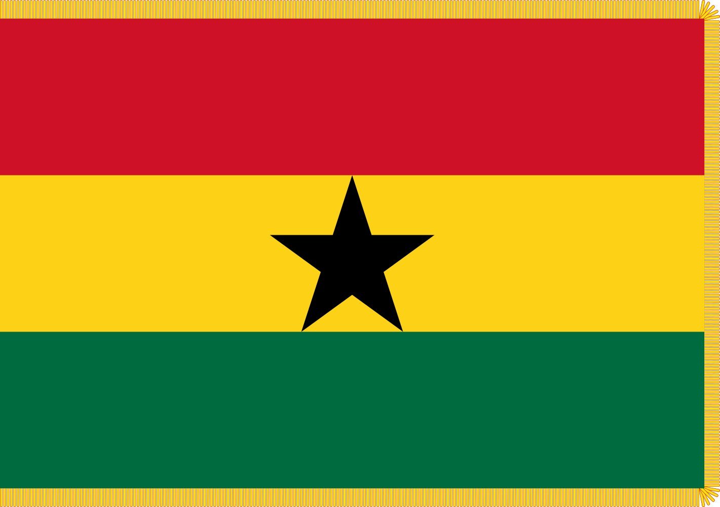 Drapeau Ghana Presidential Standard anti-effilochage grand format paysage
