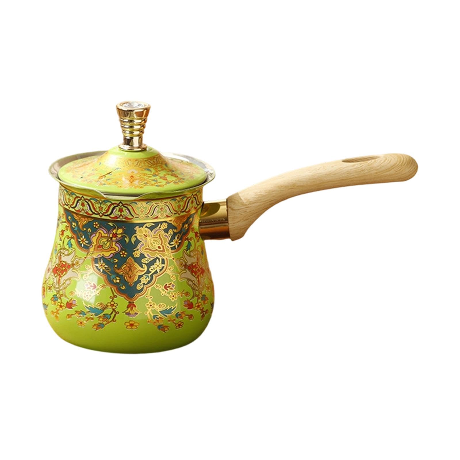 Cafetera, de Café, Mango Ergonómico con Tapa, Fácil de Limpiar, Utensilios de Cocina, Tetera, Calentador de Leche, Verde, 720 Ml