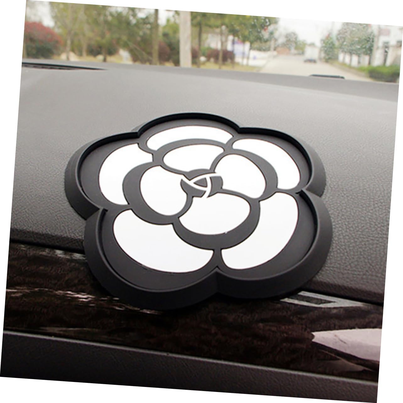 SOLUSTRE Camellia Shape Non-Slip Dashboard Pad for Car Anti-Slip Gel Mat Cell Phone Holder Washable and Reusable for Phones GPS Sunglasses