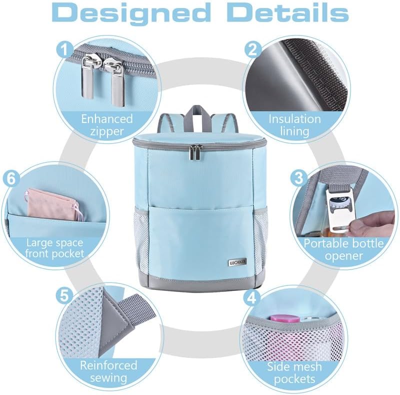 Miniatura 2 de Mochila térmica aislada para exteriores, mochila a prueba de fugas, 30 latas, impermeable, ligera, para retención de calor y frío de 12 horas,