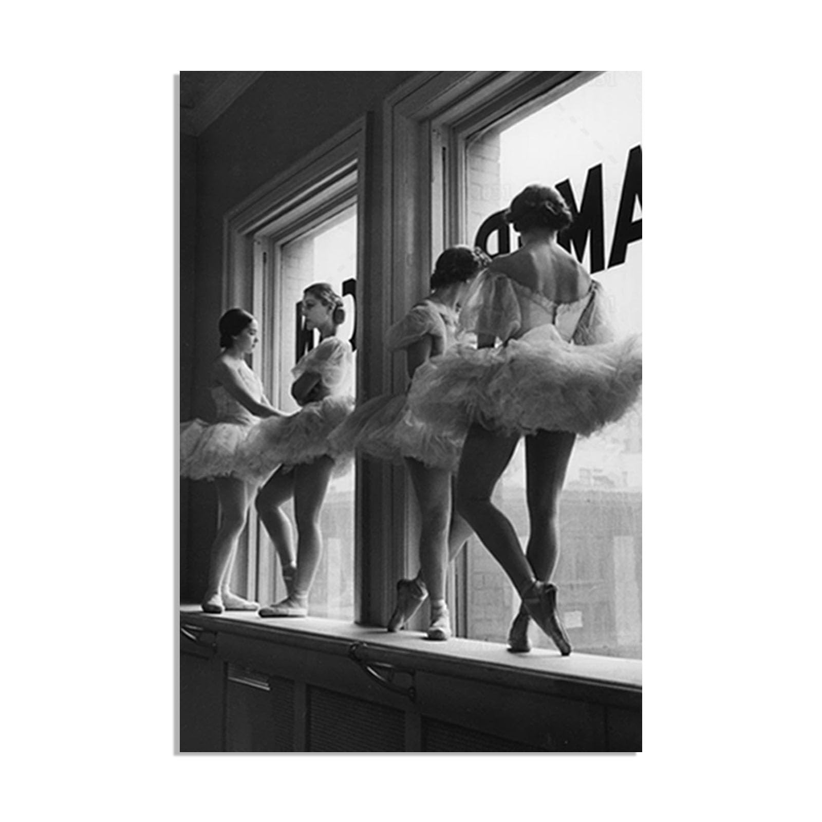 KSTORE Black and White Ballet Artist Poster, Retro Canvas Print Decoration Wall Art Painting Picture, for Living Room Home Decor No Frame,Customizable
