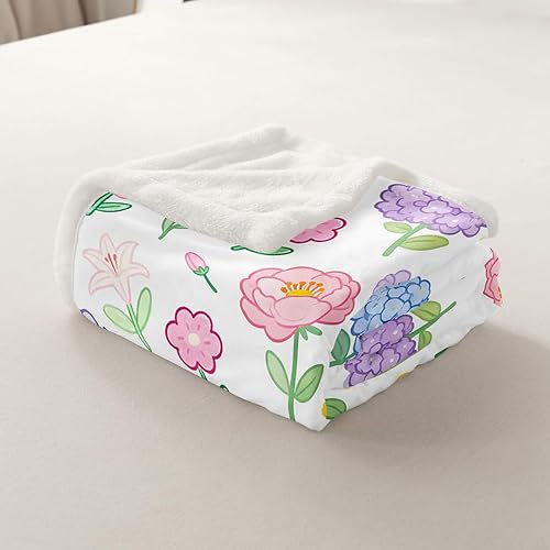 Miniatura 7 de Manta de cama con flores coloridas, manta de girasol, ligera, suave y acogedora, manta rústica de franela con temática de granja para sofá,