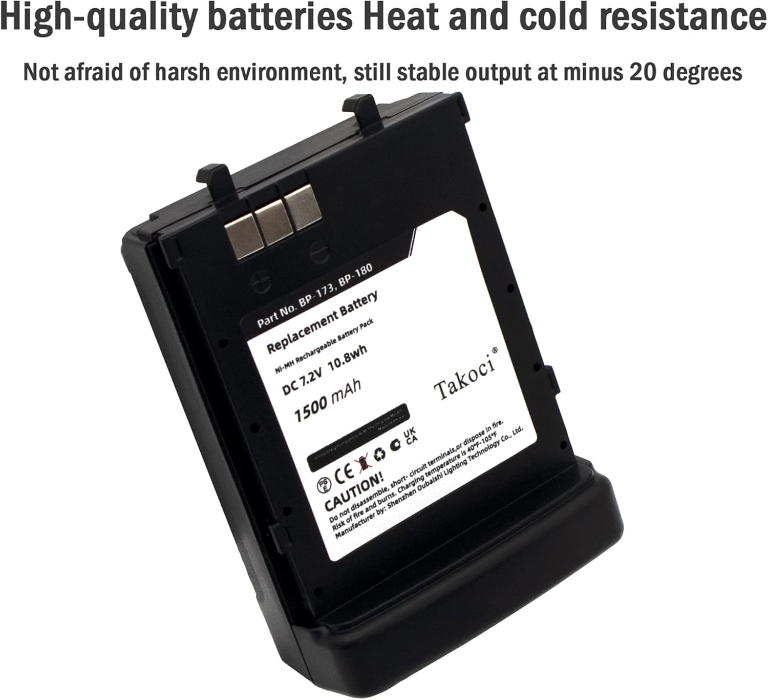 2-Pack 1500mAh BP-173 BP-180 Ni-MH Battery Pack Replacement for IC-T22 IC-W31 IC-W32 IC-T7 IC-T42 IC-Z1 Series Radios