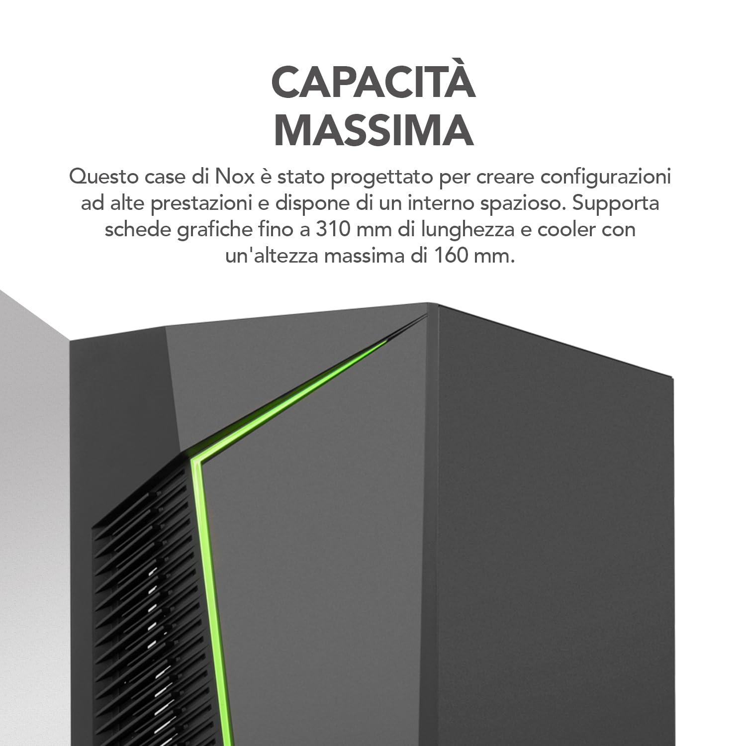 NOX XTREME PRODUCTS INFINITY ZETA - Mini Tower M-ATX/ITX ARGB Rainbow Dynamic, pannello laterale in vetro temperato, spazio per 6 ventole, compatibilità schede grafiche fino a 310 mm, USB 3.0, nero