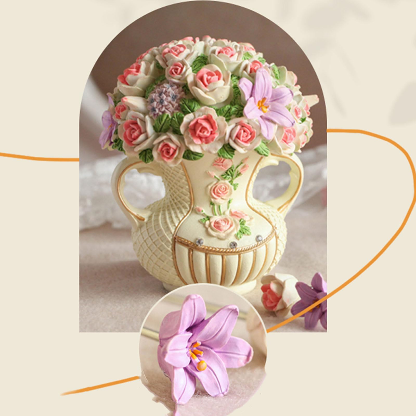 Fourchettes À Fruits Fourchettes À Dessert en Acier Inoxydable avec Motif De Fleur en Résine, 6 Pièces Fourchettes À Thé pour Apéritifs Décoration Intérieure Gâteau Fête