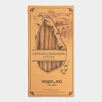 Organic Ceylon Cinnamon Sticks 50g | Organic Ceylon Cinnamon from Sri Lanka Premium Quality Cinnamon, Gluten-Free, GMO-Free Spice for Baking, Cooking & Beverages