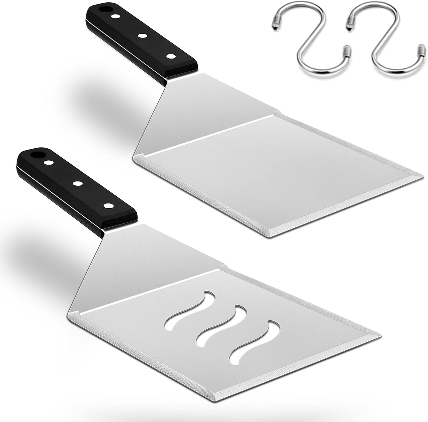 HaSteeL Metal Spatula Set, Heavy Duty Stainless Steel Large Griddle