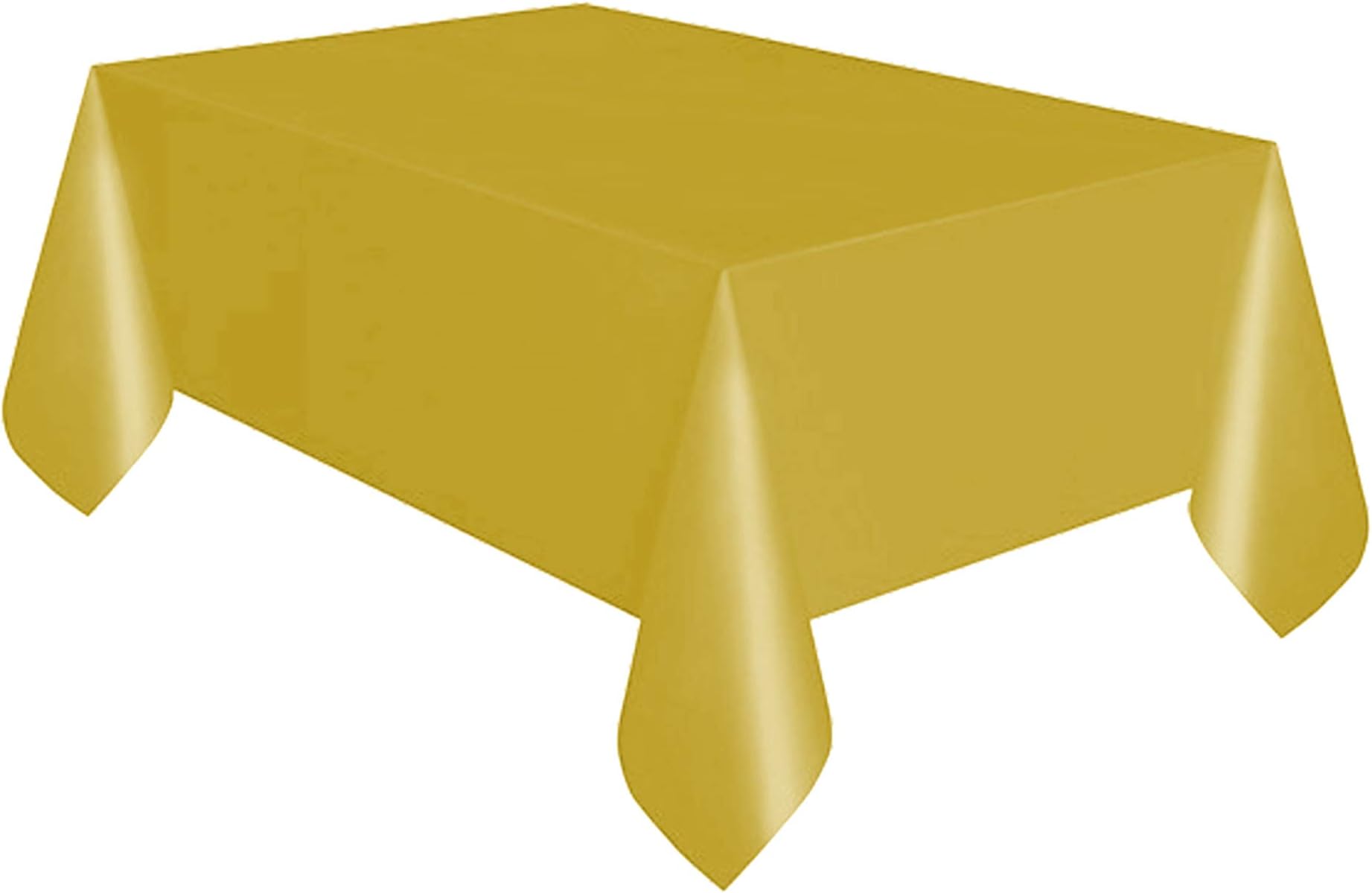 Gold Plastic Table Cover Disposable Party Tablecloth Protects Against Spills Stains and Drink Rings for Birthday Graduation Halloween New Year Celebration Table Décor