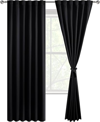 Miniatura 9 de DWCN Cortinas opacas de 84 pulgadas de largo para dormitorio, pestaña trasera y bolsillo para barra, con aislamiento térmico, bloqueo de luz,