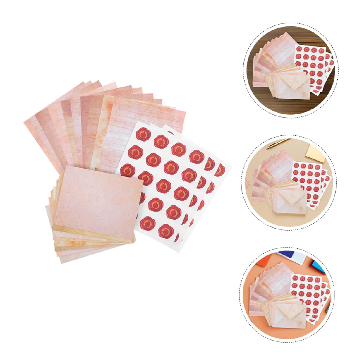 SHINEOFI 100sätze Vintage Briefpapier Set mit Umschlägen Retro-stil Schreibpapier Liniertes Papier für Handgeschriebene Briefe Dekoratives Notizpapier Kraftpapierumschläge Briefset