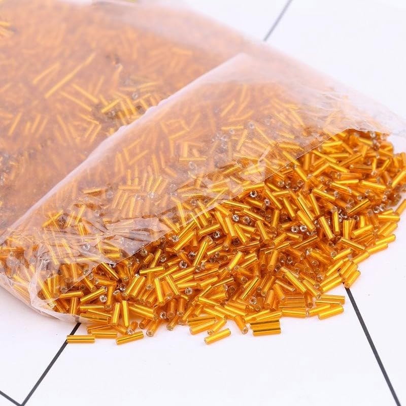 THAYLA 20000 szt., 2 x 6 mm, kolorowe rurki UV, szklane koraliki do produkcji biżuterii, małe koraliki do kucyka, koraliki ryżowe, koraliki do bransoletki, DIY