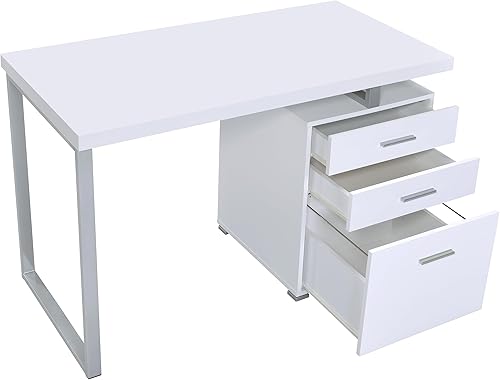 Miniatura 5 de Coaster Home Furnishings Brennan 800325 - Escritorio moderno y contemporáneo de 3 cajones con cajones para computadora, mesa de estudio, archivador