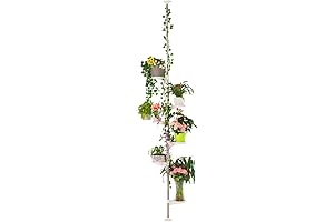 BAOYOUNI 7-Layer Indoor Plant Stand Spring Tension Pole Metal Flower Display Rack...