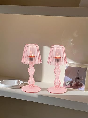 Miniatura 6 de Candelabro de cristal con forma de lámpara de escritorio, candelabro de cristal para huracanes, soporte decorativo de vela para mesa, boda, comedor