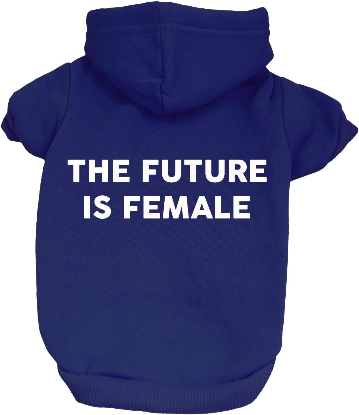 Future is Female Dog Hoodie Fleece Lined Pullover Sweatshirt with Leash Hole (Royal Blue, 2X-Large 283)