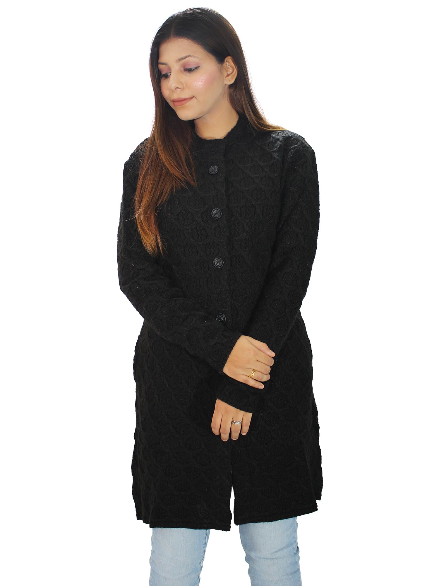 hautemoda Women's Buttoned Long Cardigan-picture-11