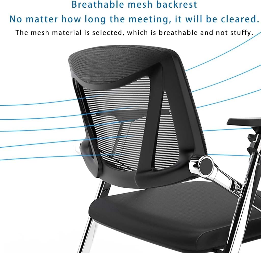 Mobkid Folding Office Chair Home Indoor Folding Office Folding Chair Lightweight and Convenient, Easy to Store Folding Chairs (Color : Black, Size : 47 * 46 * 83cm)
