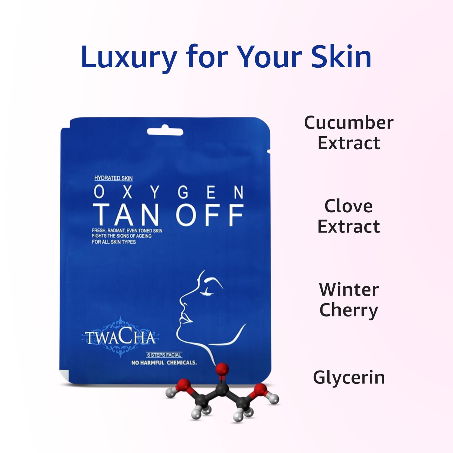 TWACHA Oxygen Tan Off & Saffron Facial Kit Combo Pack | Suits of All Skin Type | Ideal for both Men & Women(6 Steps Facial) 4