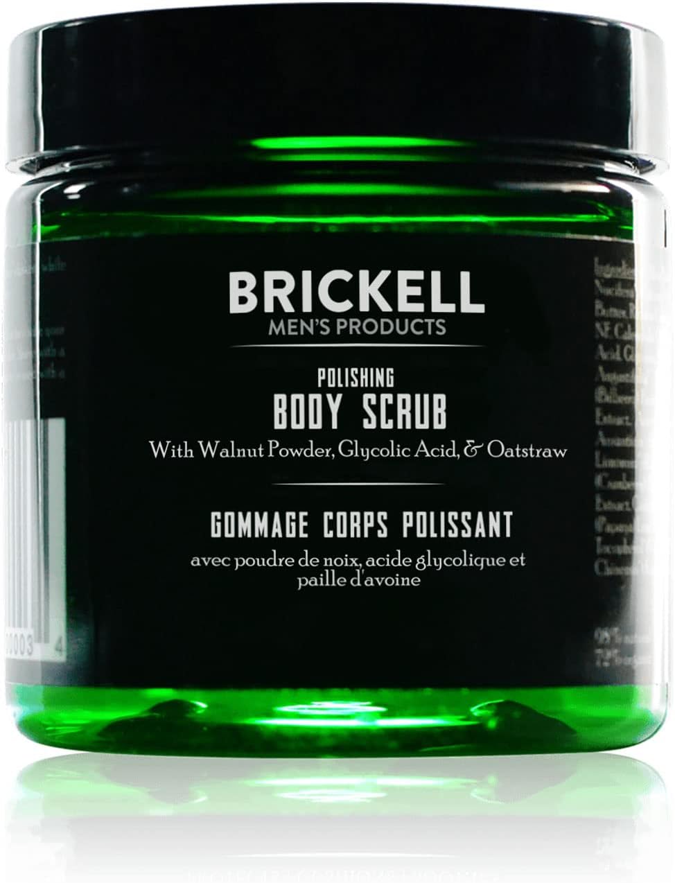 Brickell Men's Polishing Body Scrub for Men, Natural and Organic Body Exfoliator to Remove Dirt, Prevent Blemishes, and Brighten Skin (8 ounce)