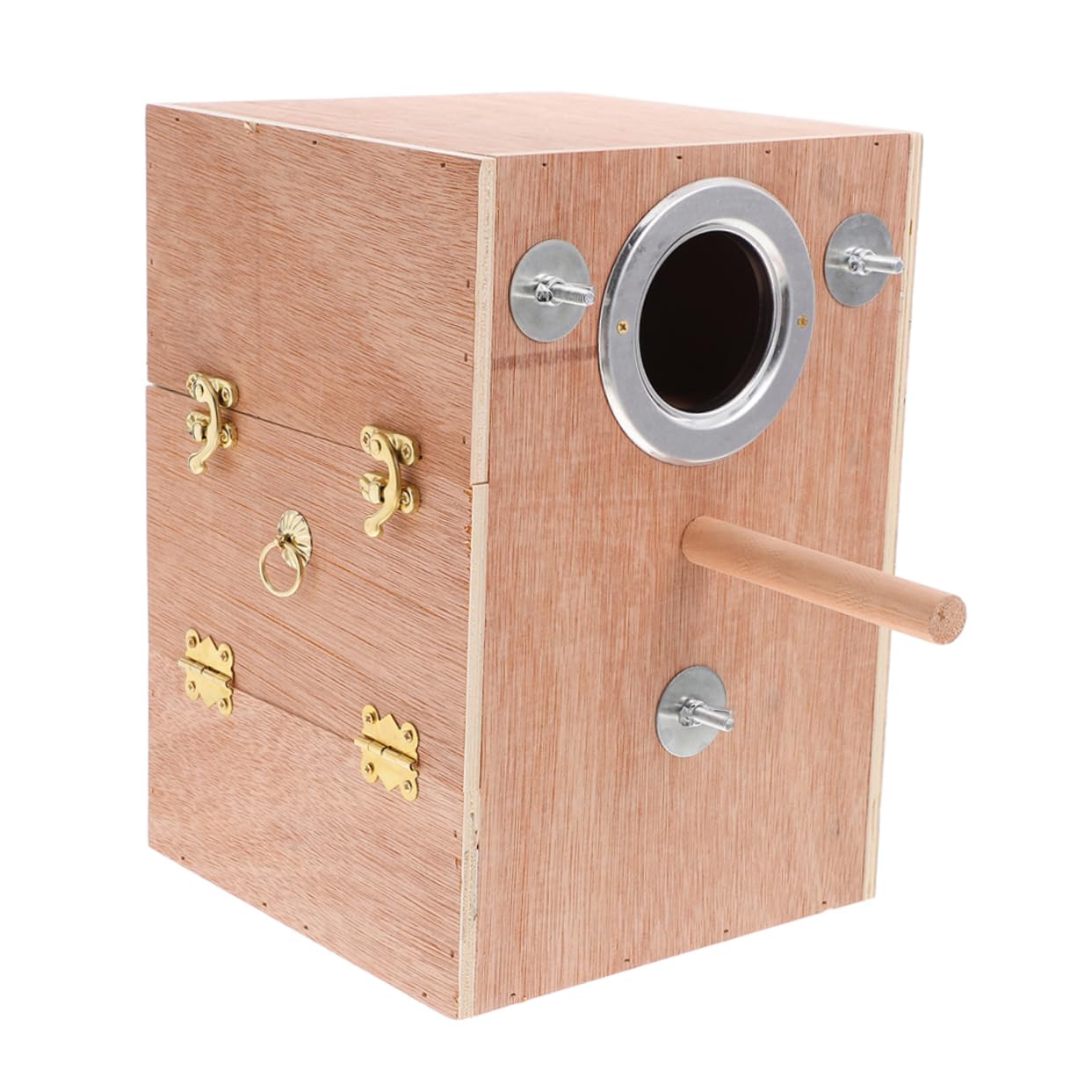 Kisangel Caja De Cría para Pájaros Nido De Cría De De Madera para Periquitos con Percha Casa De Madera para Pinzones Caja Nido para Agapornis