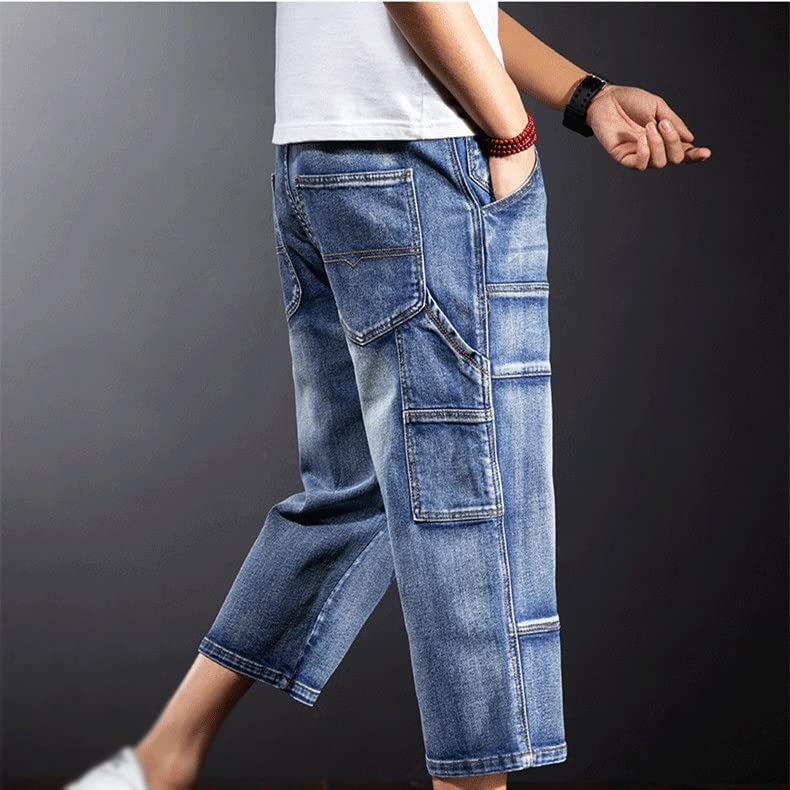 Short en jean patchwork homme en coton bleu CLSDRZC - 6
