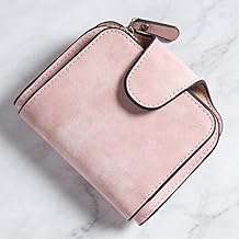 PU Leather Wallet for Women, Stylish Ladies Walletwith Multi Card Slots Zipper Pocket Cash Compartment ID Window (Pink)