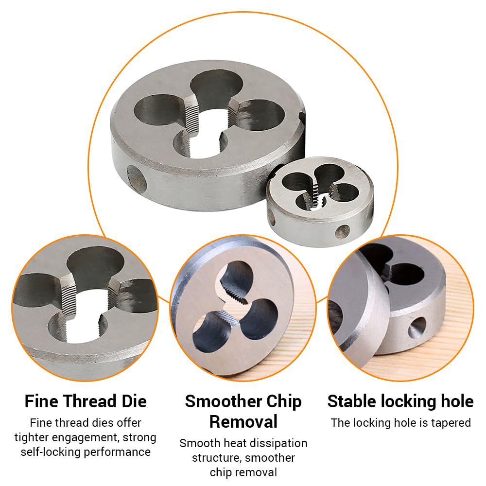 1 Stück M6 x 0,75 mm rundes Feingewinde-Schneideisen, metrisches Linksgewinde aus legiertem Stahl, rundes Schneideisen für Gewindeformen, Bearbeitung, Reparatur, Schraubenschneidwerkzeug