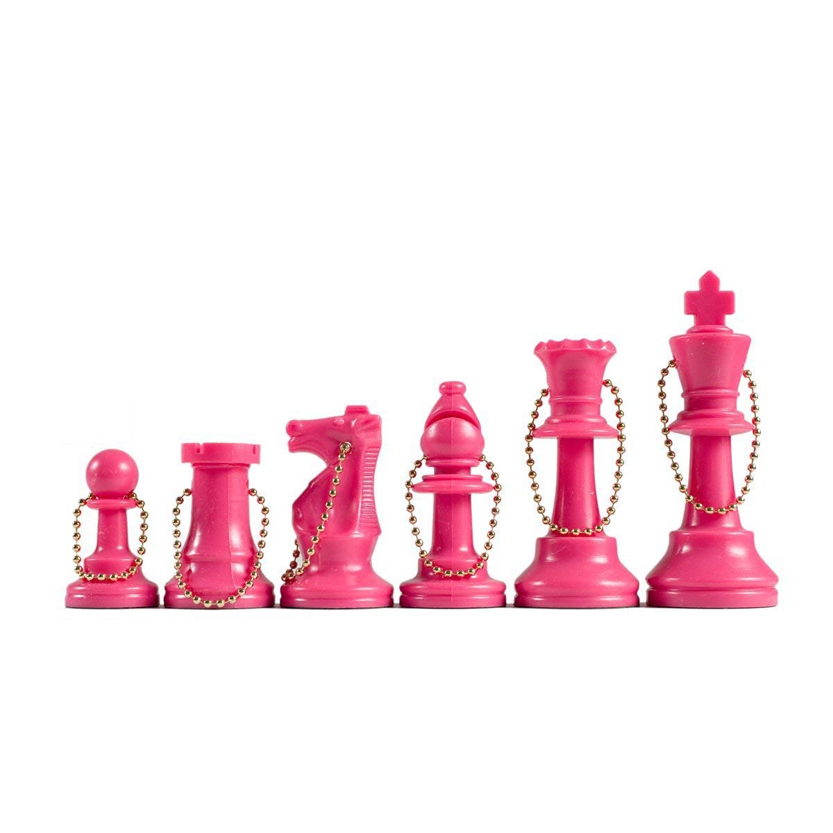 WE GamesKeychain Bag Tag Chessmen - Includes 17 Pieces in Pink
