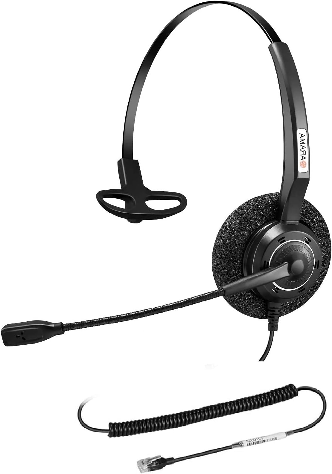 AramaPhone Headset RJ9 with Noise Cancelling Mic Compatible with Polycom VVX311 VVX410 VVX411 VVX500 Mitel 5320e Avaya 1408 1416 5410 ShoreTel 230 420 480 NEC Landline Phones