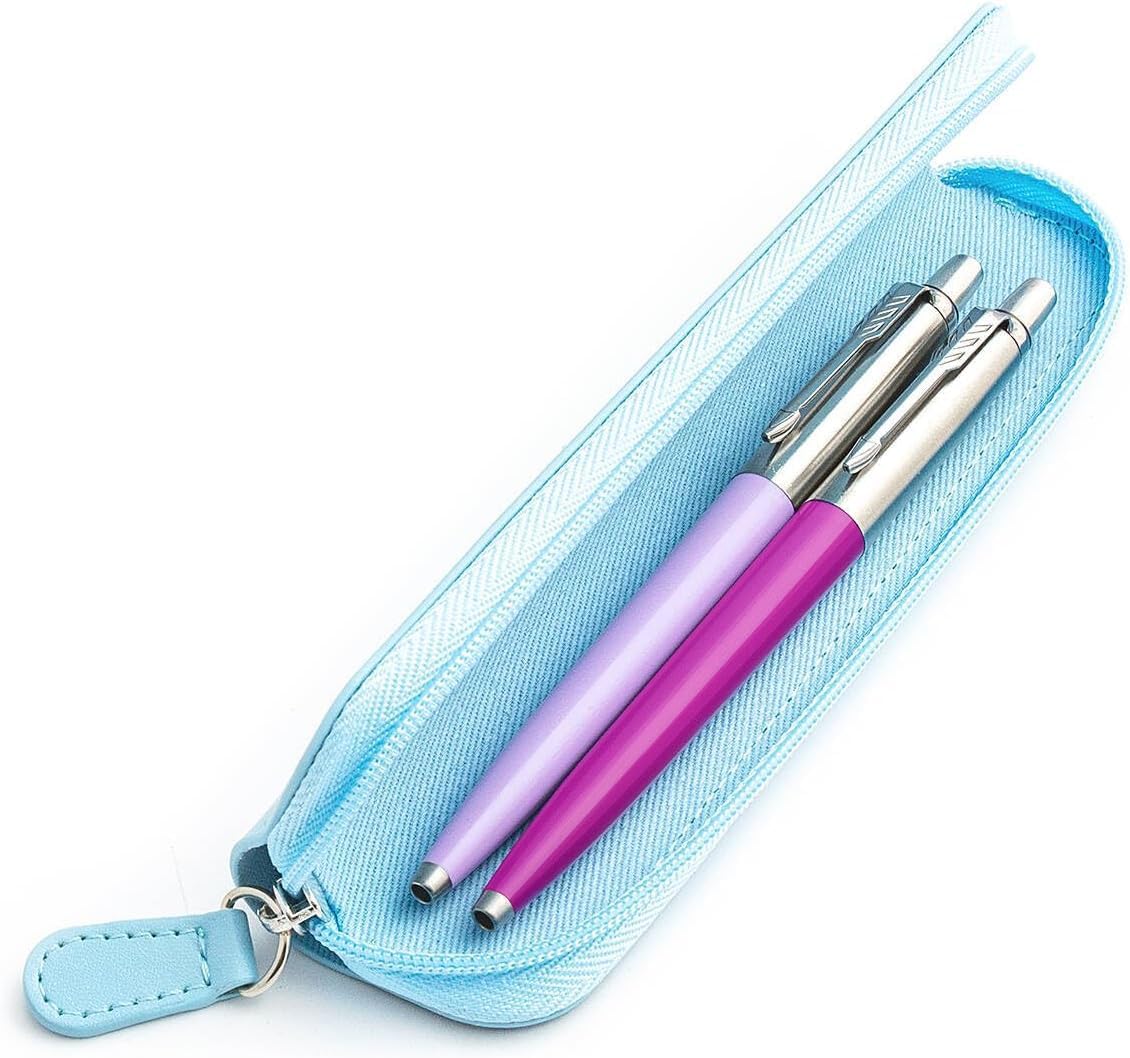 Jotter Originals Lilac and Amethyst Ballpoint Pen gift set with bright blue case