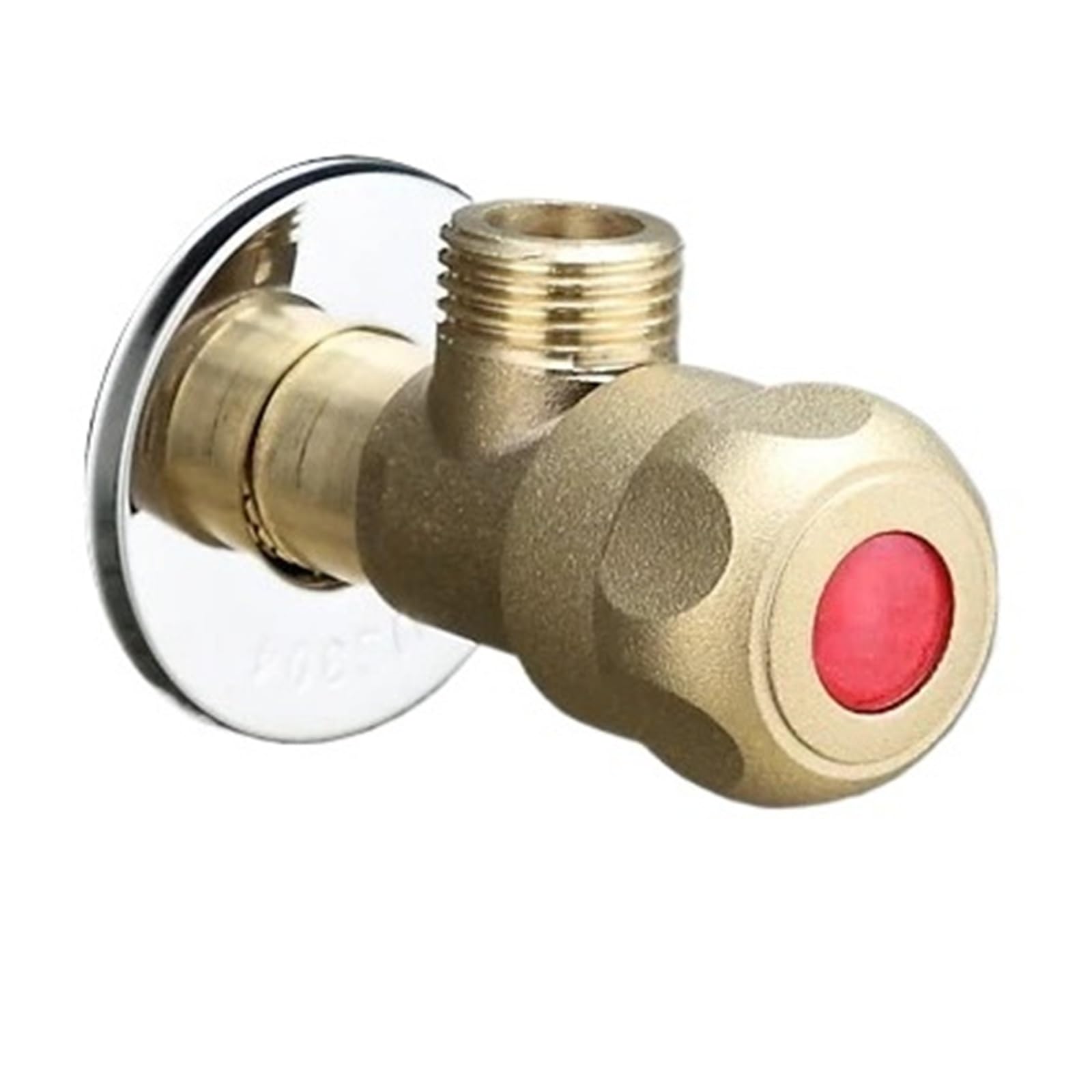 Universal Thickened Brass Angle Valve 1/2 Thread Quick Open Large Flow Water Fill Valve for Toilet Sink Use(Red)