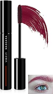 Máscara de pestañas color burdeos impermeable...