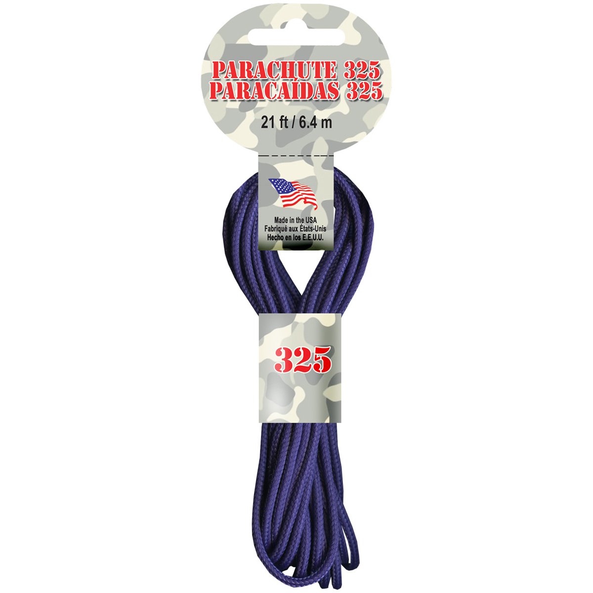 Pepperell Parachute Cord, 3mm/ 21-Feet, Purple