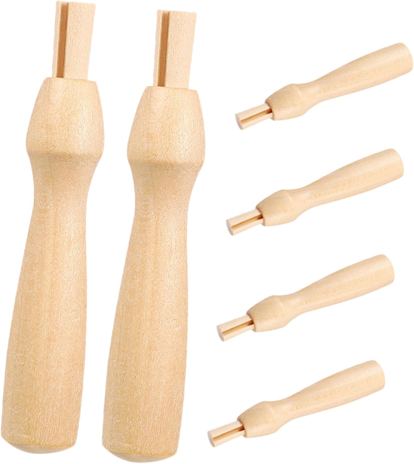 HOMSFOU 6pcs Needle Felting Tools Wooden Handles for Crafting and DIY Projects Comfortable Grip for Precision Control Wool and Toy Repairs