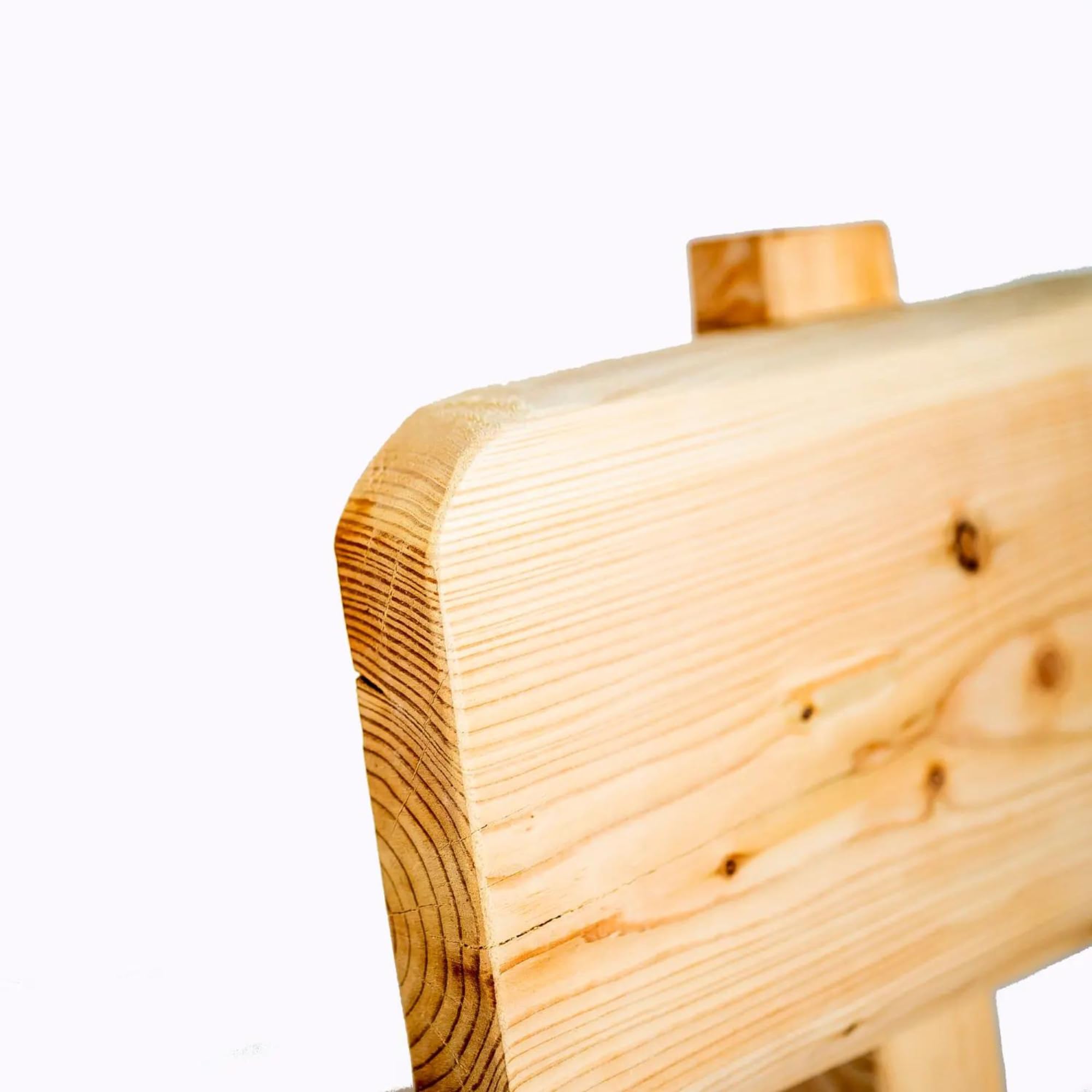 Mega Holz Gartenbank Rustikal Lärche 200 cm - Massivholz Bank aus heimischer Lärche - Fertig montierte Sitzbank für Terrasse, Garten & Balkon mit Rückenlehne - Für 3 Personen, wetterfest & robust